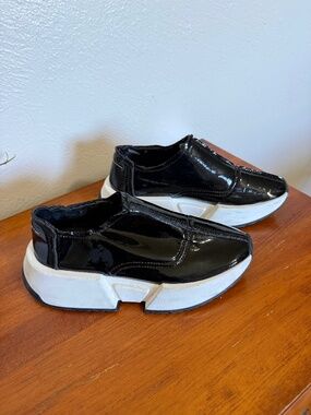 MAISON MARGIELA MM6 BLACK PATENT CHUNKY SOLE SLIP ON  SHOES 35.5 ITALY